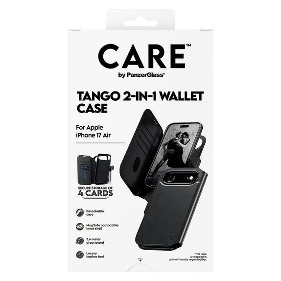 Ovitek Wallet Tango Two-In-One z MagSAFE by PanzerGlass za iPhone Air, Črna, PanzerGlass