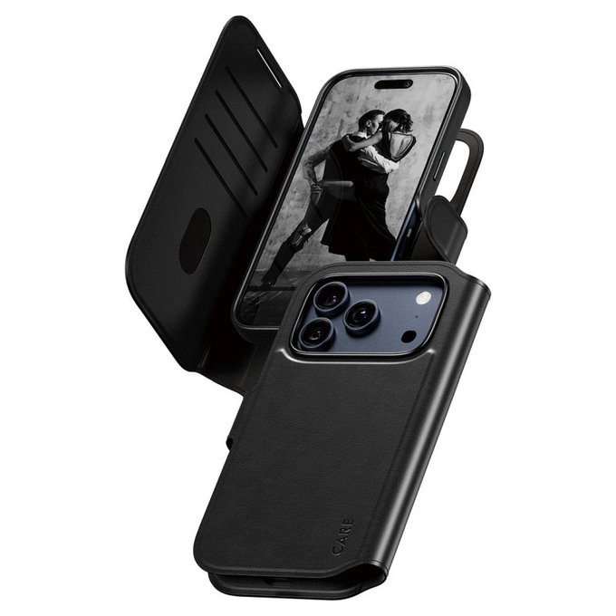 Ovitek Wallet Tango Two-In-One z MagSafe za iPhone 17 Pro, Črna, CARE