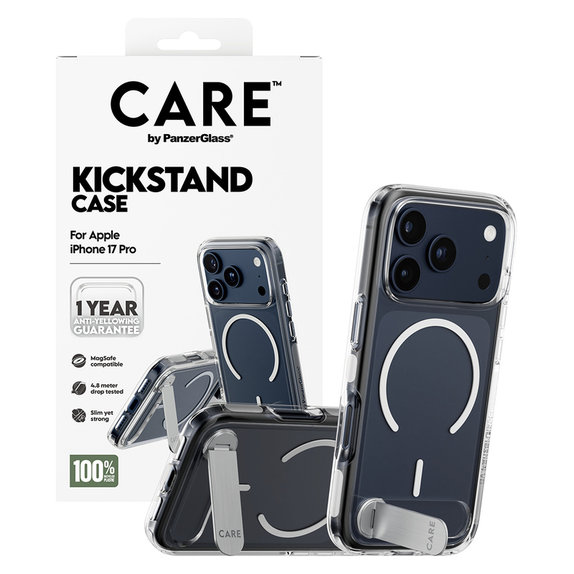 Ovitek Kickstand za iPhone 17 Pro, Prozorna, PanzerGlass