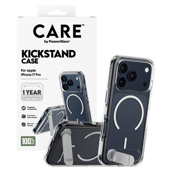 Ovitek Kickstand za iPhone 17 Pro, Prozorna, PanzerGlass