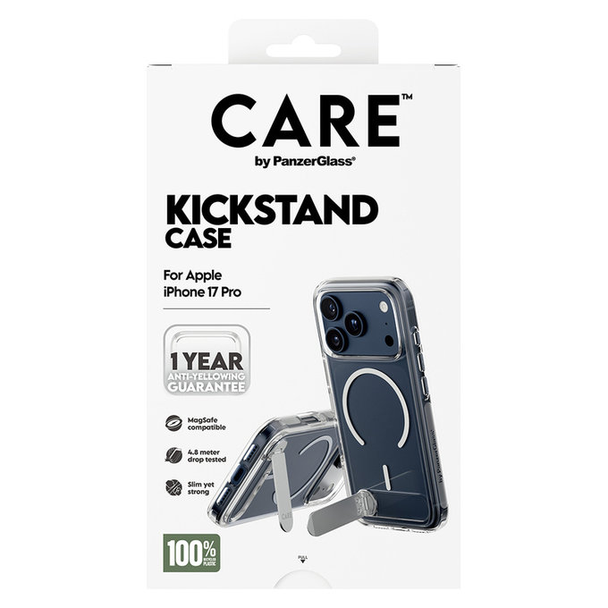Ovitek Kickstand za iPhone 17 Pro, Prozorna, PanzerGlass