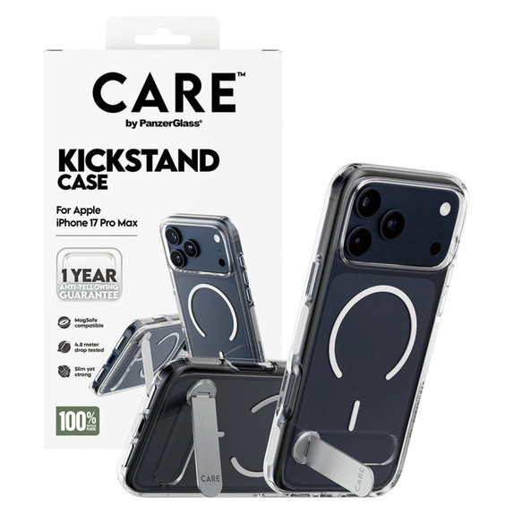 Ovitek Kickstand za iPhone 17 Pro Max, prozoren, PanzerGlass