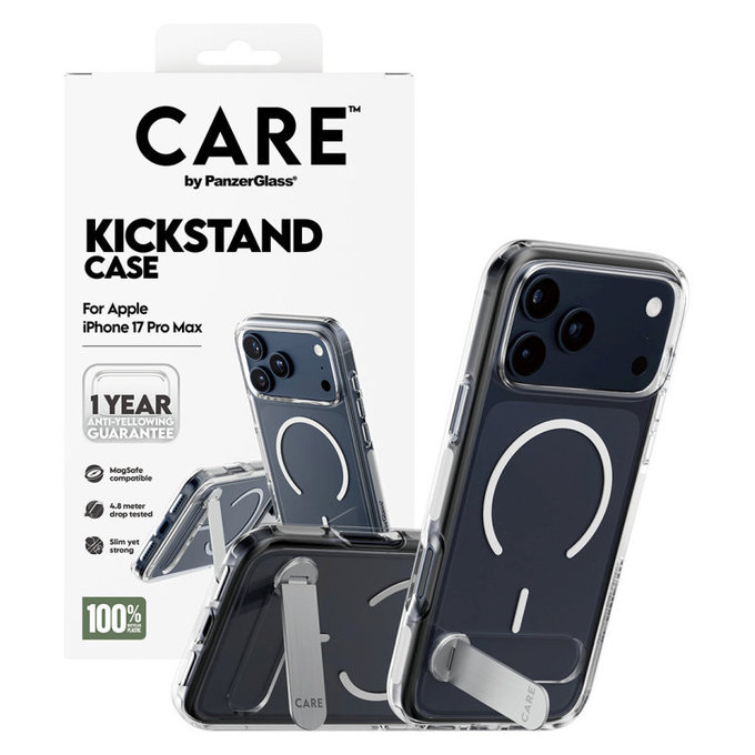 Ovitek Kickstand za iPhone 17 Pro Max, prozoren, PanzerGlass