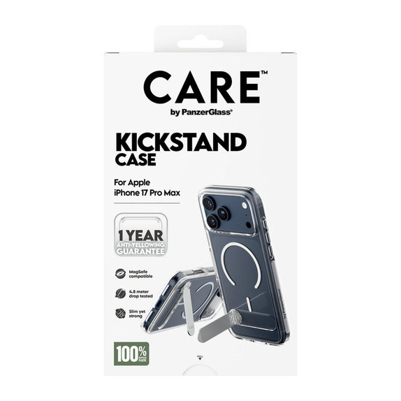 Ovitek Kickstand za iPhone 17 Pro Max, prozoren, PanzerGlass