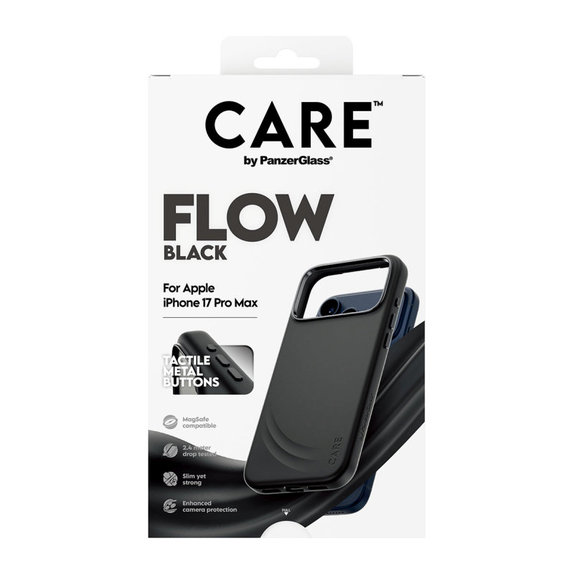 Ovitek FLOW z MagSafe za iPhone 17 Pro Max, črn, PanzerGlass