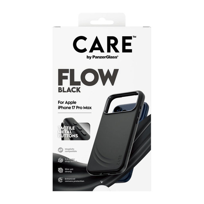Ovitek FLOW z MagSafe za iPhone 17 Pro Max, črn, PanzerGlass