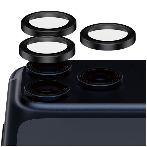 Zaščita objektiva Hoops Ceramic II za iPhone 17 Pro Max/17 Pro/16 Pro Max/16 Pro, črna, PanzerGlass