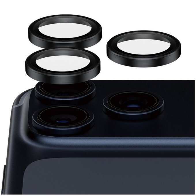 Zaščita objektiva Hoops Ceramic II za iPhone 17 Pro Max/17 Pro/16 Pro Max/16 Pro, črna, PanzerGlass