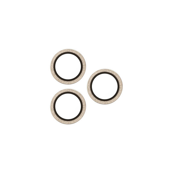 Zaščita objektiva kamere Hoops za iPhone 17 Pro Max/17 Pro/16 Pro Max/16 Pro, Glitter Gold, PanzerGlass