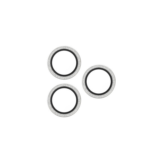 Zaščita objektiva kamere Hoops za iPhone 17 Pro Max/17 Pro/16 Pro Max/16 Pro, Glitter Silver, PanzerGlass