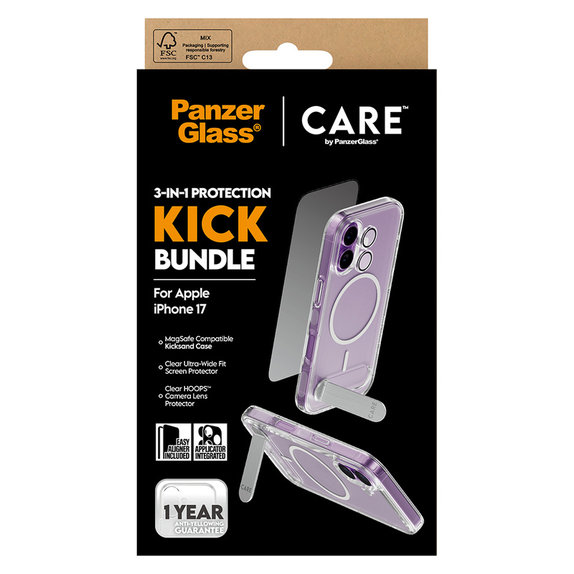 Bundle 3v1 Kick za iPhone 17, PanzerGlass