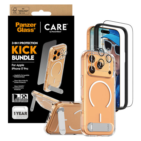 Bundle 3v1 Kick za iPhone 17 Pro, PanzerGlass