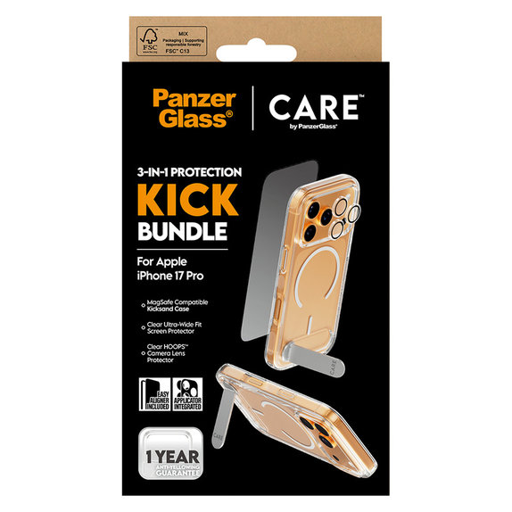 Bundle 3v1 Kick za iPhone 17 Pro, PanzerGlass