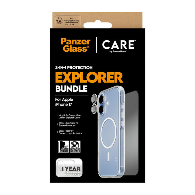 Bundle 3v1 Explorer za iPhone 17, PanzerGlass