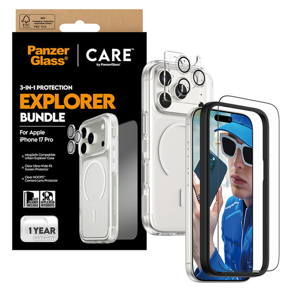 Bundle 3v1 Explorer za iPhone 17 Pro, PanzerGlass