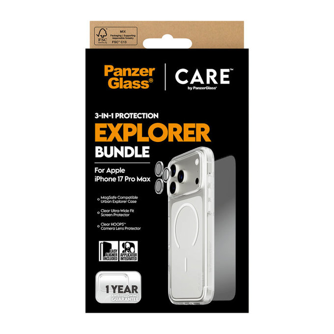 Bundle 3v1 Explorer za iPhone 17 Pro Max, PanzerGlass