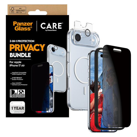 Bundle 3v1 Privacy za iPhone Air, PanzerGlass