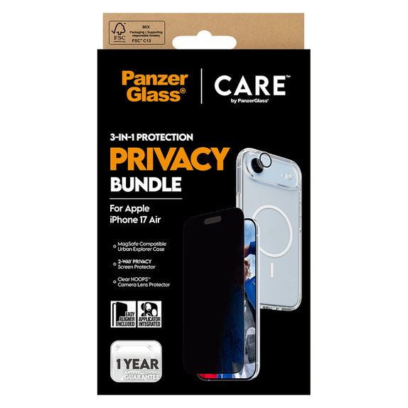 Bundle 3v1 Privacy za iPhone Air, PanzerGlass