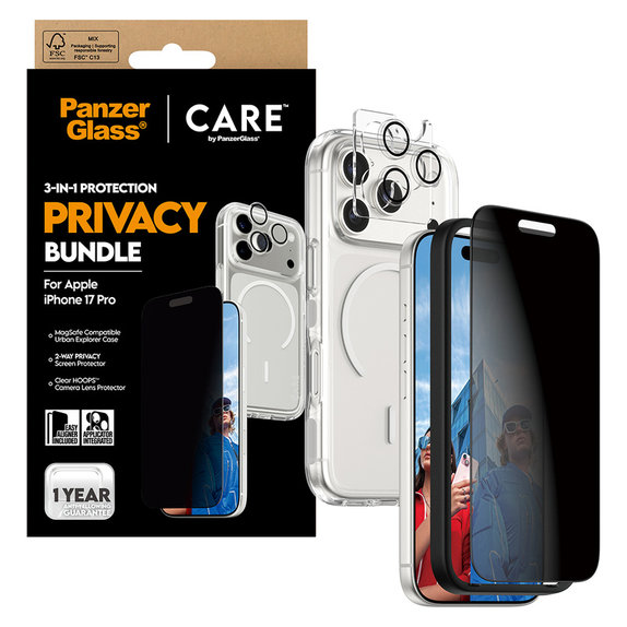 Bundle 3v1 Privacy za iPhone 17 Pro, PanzerGlass