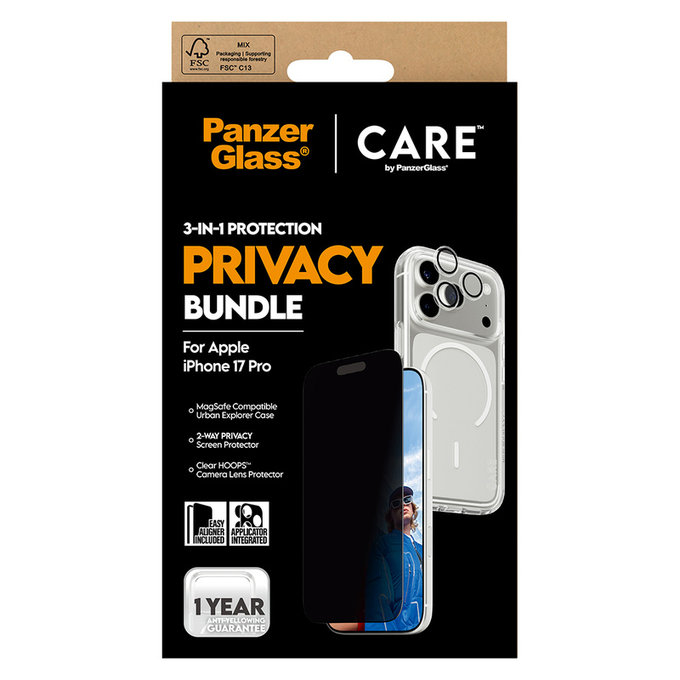 Bundle 3v1 Privacy za iPhone 17 Pro, PanzerGlass