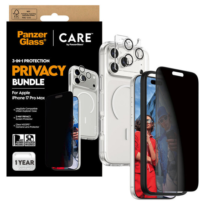 Bundle 3v1 Privacy za iPhone 17 Pro Max, PanzerGlass