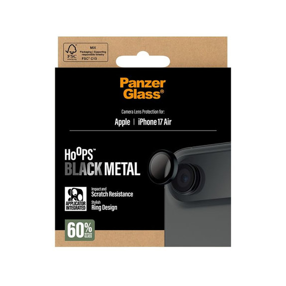 PanzerGlass - Zaščita objektiva Hoops za iPhone 17 Air, črna