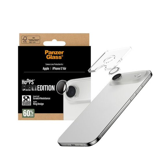 PanzerGlass - Zaščitni Ovitek za Objektiv Kamere Hoops za iPhone 17 Air, transparent
