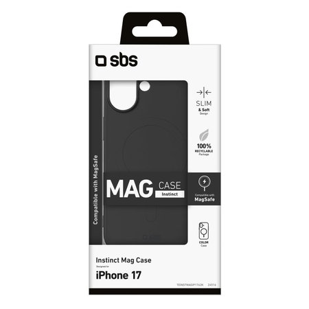 SBS - Etui Instinct Mag kompatibilno z MagSafe za iPhone 17, črna