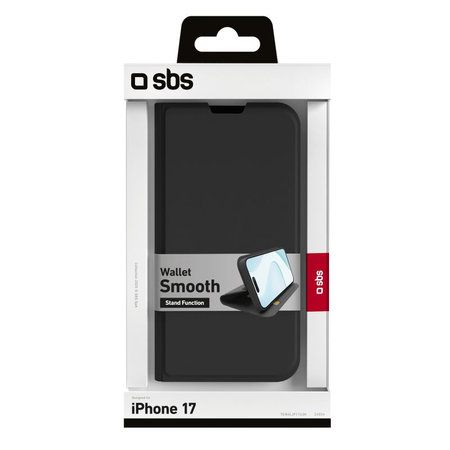 SBS - Etui Book Wallet Smooth za iPhone 17, črna