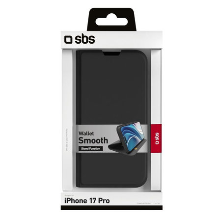 SBS - Etui Book Wallet Smooth za iPhone 17 Pro, črna
