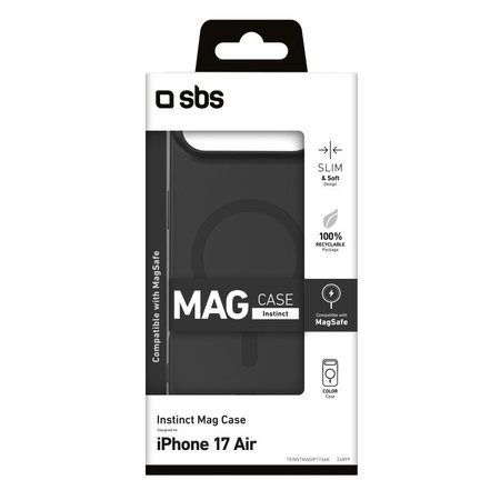 SBS - Etui Instinct Mag kompatibilno z MagSafe za iPhone 17 Air, črna