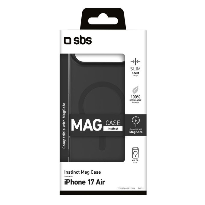 SBS - Etui Instinct Mag kompatibilno z MagSafe za iPhone 17 Air, črna