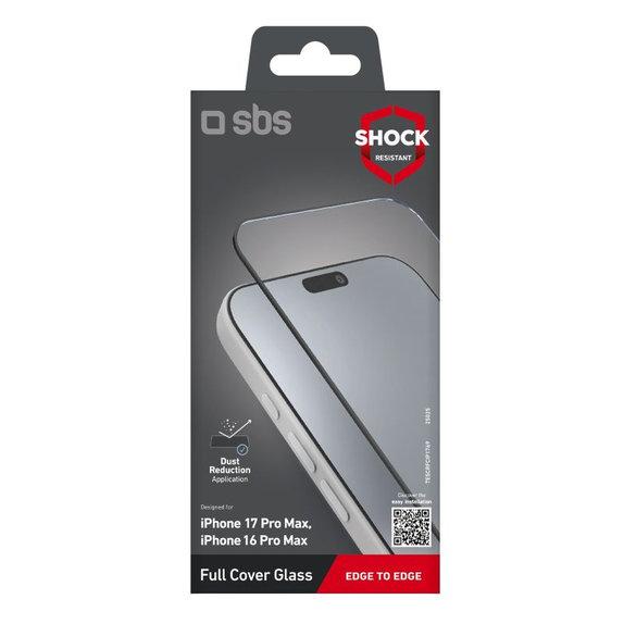 SBS - Tvrđeno steklo Full Cover za iPhone 17 Pro Max/16 Pro Max, črna