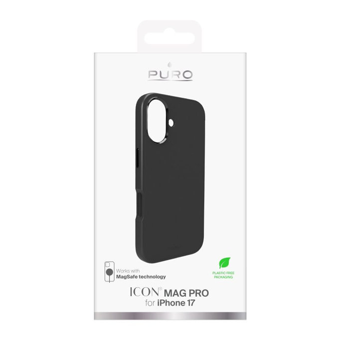 PURO - Etui ICON MAG PRO z MagSafe za iPhone 17, črna