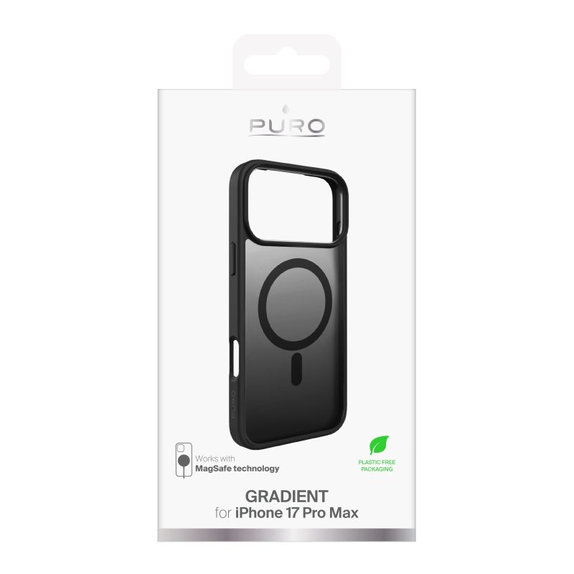 PURO - Etui Gradient z MagSafe za iPhone 17 Pro Max, črna