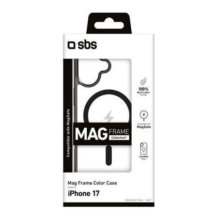 SBS - Etui Mag Frame kompatibilno z MagSafe za iPhone 17, črna