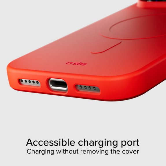 SBS - Etui Instinct Mag kompatibilno z MagSafe za iPhone 17 Pro, rdeč