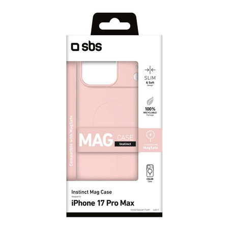 SBS - Etui Instinct Mag kompatibilno z MagSafe za iPhone 17 Pro Max, rožnata