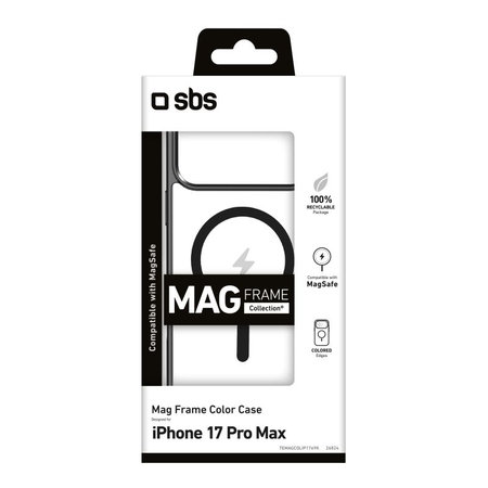 SBS - Etui Mag Frame kompatibilno z MagSafe za iPhone 17 Pro Max, črna