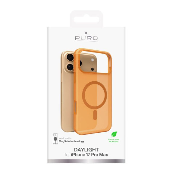 PURO - Etui DAYLIGHT z MagSafe za iPhone 17 Pro Max, oranžna
