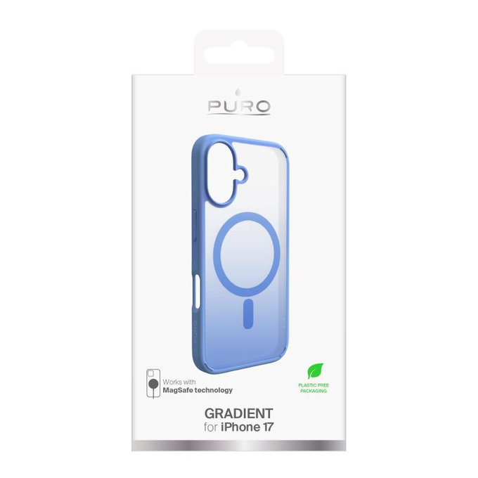 PURO - Etui Gradient z MagSafe za iPhone 17, modra