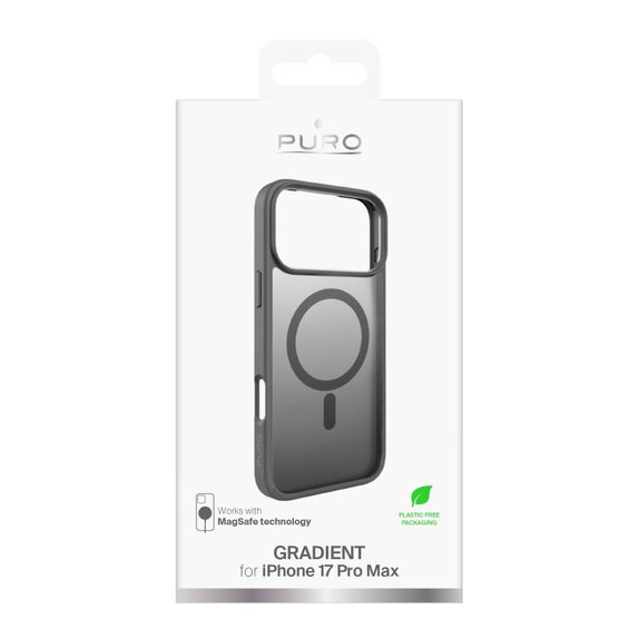 PURO - Etui Gradient z MagSafe za iPhone 17 Pro Max, temno siva