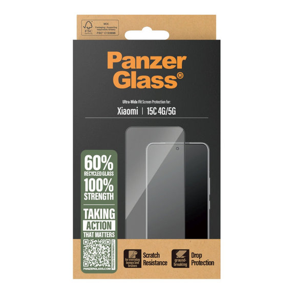 UWF kaljeno steklo za Xiaomi 15C/15C 5G, Črna, PanzerGlass
