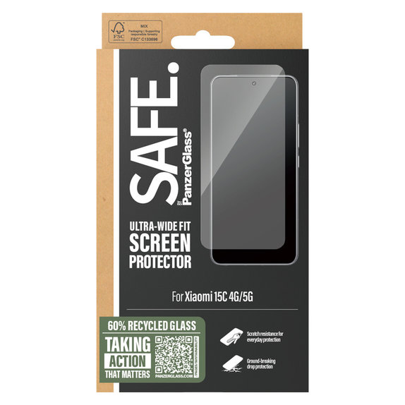 Kaljeno steklo UWF za Xiaomi 15C 5G, Črna, SAFE by PanzerGlass