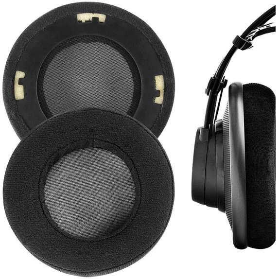 Nadomestne blazinice za ušesa za AKG K701, K702, Q701, Q702, K601, K612, K712, Pena + velur, Črne, 1 Par
