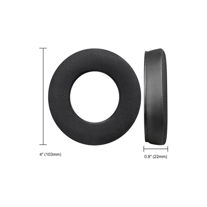 Nadomestne blazinice za ušesa za Beyerdynamic DT440, DT660, DT990 Pro, Spominska pena + Usnje + Tekstil + Hlajeni gel, Črne, 1 Par