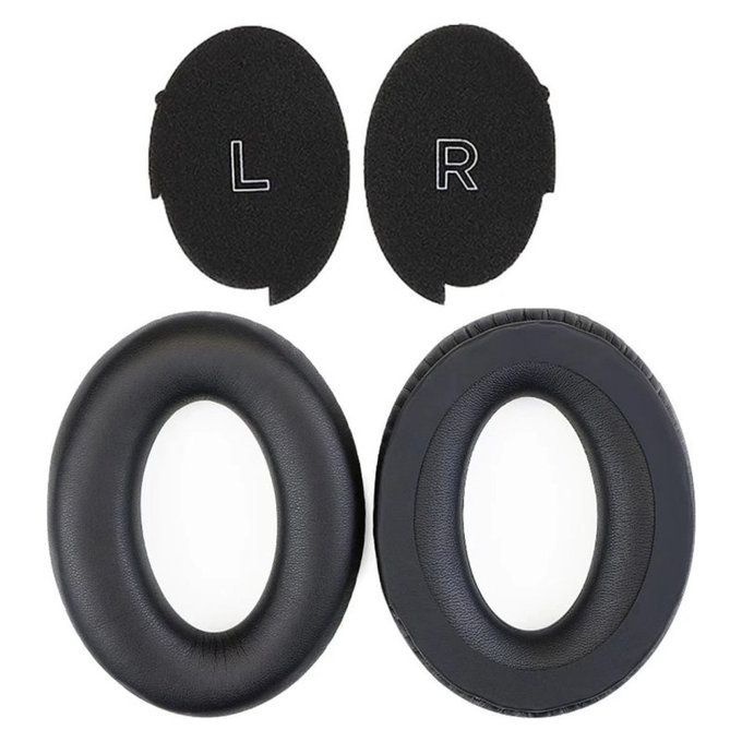 Nadomestne blazinice za ušesa za Bose A30, PU usnje, Črne, 1 Par