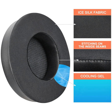 Nadomestne blazinice za ušesa za Corsair Virtuoso RGB, Spominska pena + Tekstil, Črne, Hlajeni gel, 1 Par