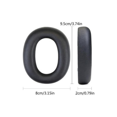 Nadomestne blazinice za ušesa za Edifier W860NB Pro, WH950NB, Spominska pena + Usnje, Črne, 1 Par