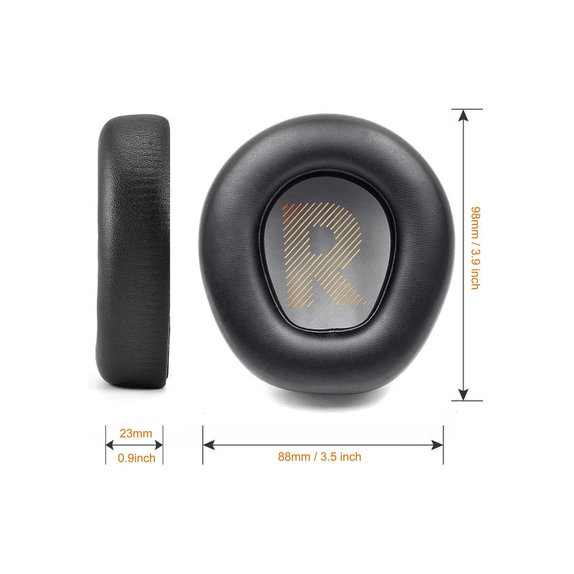 Nadomestne blazinice za ušesa za JBL Quantum One, Spominska pena + PU usnje, Črne, 1 Par